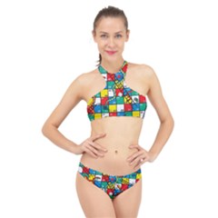 Snakes And Ladders High Neck Bikini Set by Ket1n9