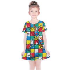 Snakes And Ladders Kids  Simple Cotton Dress by Ket1n9