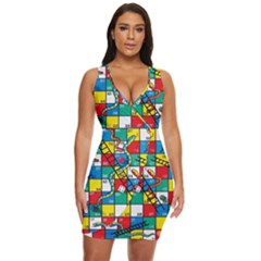 Snakes And Ladders Draped Bodycon Dress by Ket1n9