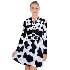 Animal-print-black-and-white-black Long Sleeve Panel Dress by Ket1n9