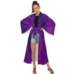 Abstract-fantastic-fractal-gradient Maxi Kimono by Ket1n9