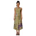 Traditional Art Batik Pattern Sleeveless Cross Front Cocktail Midi Chiffon Dress View1