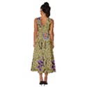 Traditional Art Batik Pattern Sleeveless Cross Front Cocktail Midi Chiffon Dress View4