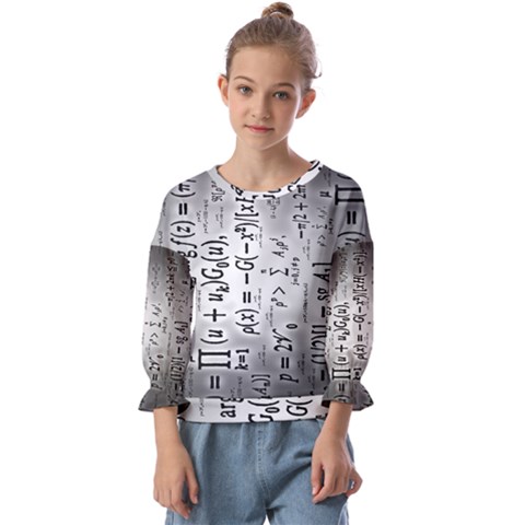 Science Formulas Kids  Cuff Sleeve Top by Ket1n9