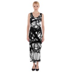 Neurons-brain-cells-brain-structure Fitted Maxi Dress by Ket1n9