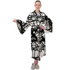 Neurons-brain-cells-brain-structure Maxi Velvet Kimono by Ket1n9