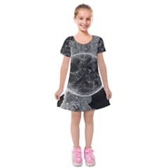 Space-universe-earth-rocket Kids  Short Sleeve Velvet Dress by Ket1n9