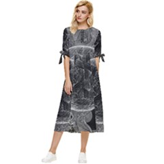 Space-universe-earth-rocket Bow Sleeve Chiffon Midi Dress by Ket1n9