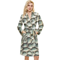 Ocean Pattern Long Sleeve Velvet Robe by Ket1n9