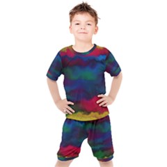 Watercolour-color-background Kids  T-shirt And Shorts Set by Ket1n9