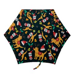 Funny Christmas Pattern Background Mini Folding Umbrellas by Ket1n9