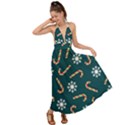 Christmas Seamless Pattern With Candies Snowflakes Backless Maxi Beach Dress View1