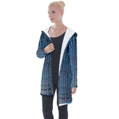 Data-computer-internet-online Longline Hooded Cardigan by Ket1n9