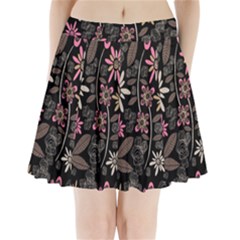 Flower Art Pattern Pleated Mini Skirt by Ket1n9