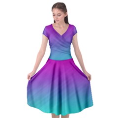 Background-pink-blue-gradient Cap Sleeve Wrap Front Dress by Ket1n9