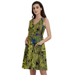 Technology Circuit Board Sleeveless Dress With Pocket by Ket1n9