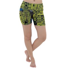 Technology Circuit Board Lightweight Velour Yoga Shorts by Ket1n9