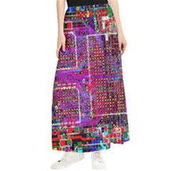 Technology Circuit Board Layout Pattern Maxi Chiffon Skirt by Ket1n9