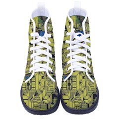 Technology Circuit Board Women s High-top Canvas Sneakers by Ket1n9