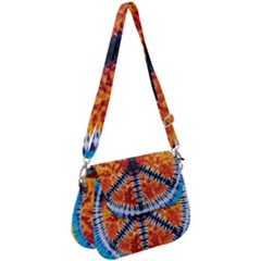 Tie Dye Peace Sign Saddle Handbag by Ket1n9