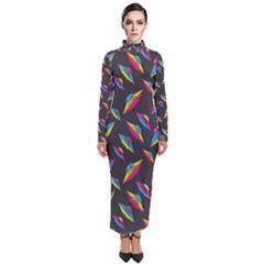 Alien Patterns Vector Graphic Turtleneck Maxi Dress by Ket1n9