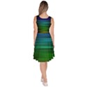 Blue And Green Lines Knee Length Skater Dress With Pockets View4