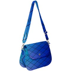 Blue Pattern Plain Cartoon Saddle Handbag by Ket1n9