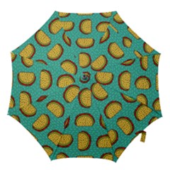 Taco-drawing-background-mexican-fast-food-pattern Hook Handle Umbrellas (small) by Ket1n9