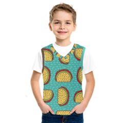 Taco-drawing-background-mexican-fast-food-pattern Kids  Basketball Tank Top by Ket1n9