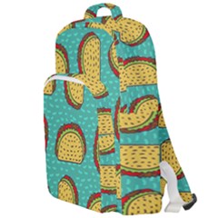 Taco-drawing-background-mexican-fast-food-pattern Double Compartment Backpack by Ket1n9