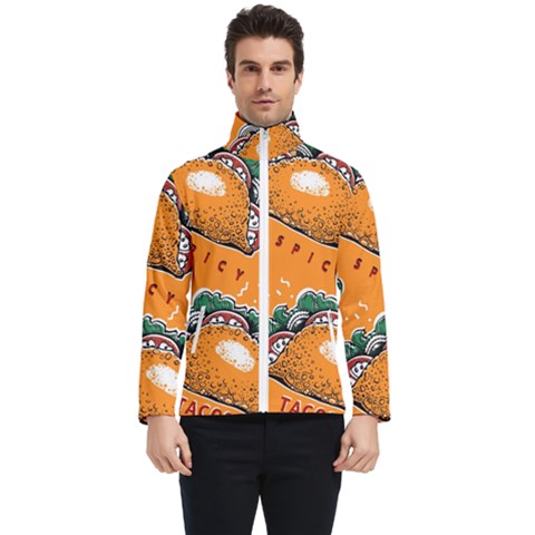 Seamless-pattern-with-taco Men s Bomber Jacket by Ket1n9