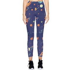 Space Galaxy Planet Universe Stars Night Fantasy Pocket Leggings  by Ket1n9