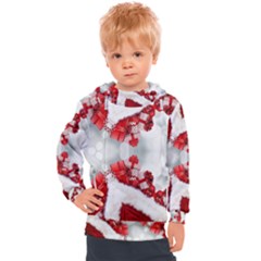 Christmas-background-tile-gifts Kids  Hooded Pullover by Grandong