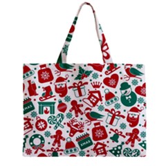 Background Vector Texture Christmas Winter Pattern Seamless Zipper Mini Tote Bag by Grandong