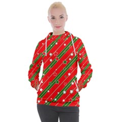 Christmas-paper-star-texture     - Women s Hooded Pullover by Grandong