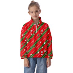 Christmas-paper-star-texture     - Kids  Half Zip Hoodie by Grandong