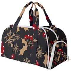 Christmas-pattern-with-snowflakes-berries Burner Gym Duffel Bag by Grandong