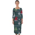 Beautiful-knitted-christmas-pattern -- Quarter Sleeve Midi Bodycon Dress View1