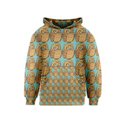 Seamless Cute Colourfull Owl Kids Pattern Kids  Pullover Hoodie by Grandong