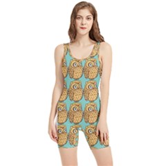 Owl-pattern-background Women s Wrestling Singlet by Grandong