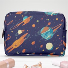 Space Galaxy Planet Universe Stars Night Fantasy Make Up Pouch (medium) by Grandong