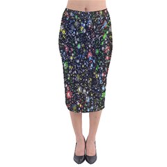 Illustration Universe Star Planet Velvet Midi Pencil Skirt by Grandong