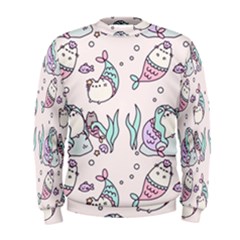 Cartoon Cat Cute Animal Design Drawing Illustration Kawaii Men s Sweatshirt by Grandong