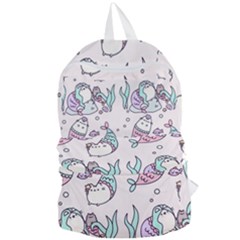 Cartoon Cat Cute Animal Design Drawing Illustration Kawaii Foldable Lightweight Backpack by Grandong