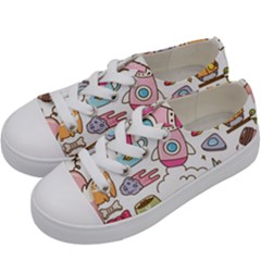 Set-kawaii-doodles -- Kids  Low Top Canvas Sneakers by Grandong