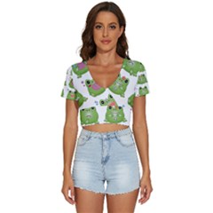 Kawaii-frog-rainy-season-japanese V-neck Crop Top by Grandong