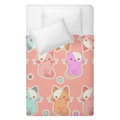 Cute Kawaii Kittens Seamless Pattern Duvet Cover Double Side (single Size) by Grandong