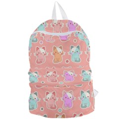 Cute Kawaii Kittens Seamless Pattern Foldable Lightweight Backpack by Grandong