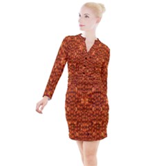 Floral Time In Peace And Love Button Long Sleeve Dress by pepitasart