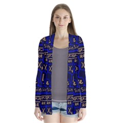 Art Pattern Design Background Graphic Drape Collar Cardigan by Vaneshop